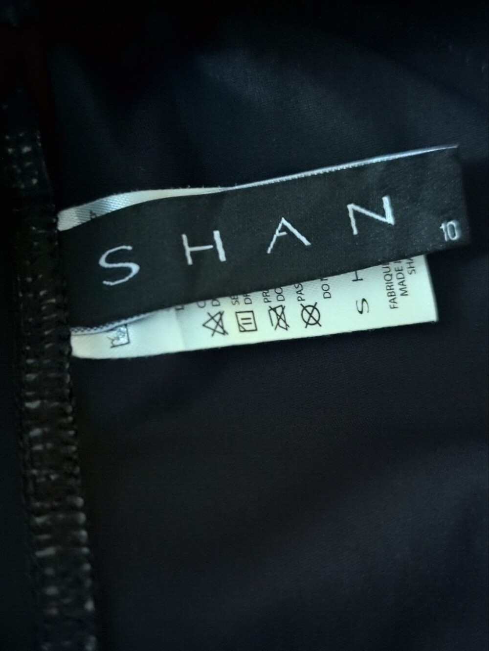 SHAN Black One Piece Swimsuit Underwire Open Back Logo Buttons Size 10 - Picture 9 of 14